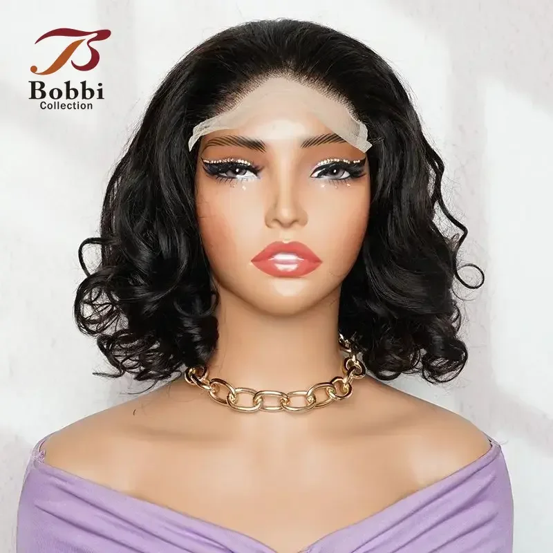 Loose Wave Human Hair Wig 5x5 Lace Front Wig For Women Natural Black Pre-plucked Transparent Lace