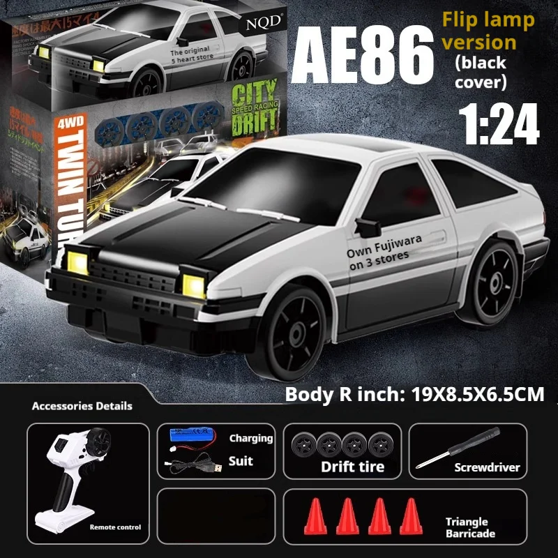 1/24 Scale Ae86 Electric Remote Control Car Variable Speed High Speed Equation Small Four-Wheel Drive Drifting Light Kids'S Toy 6