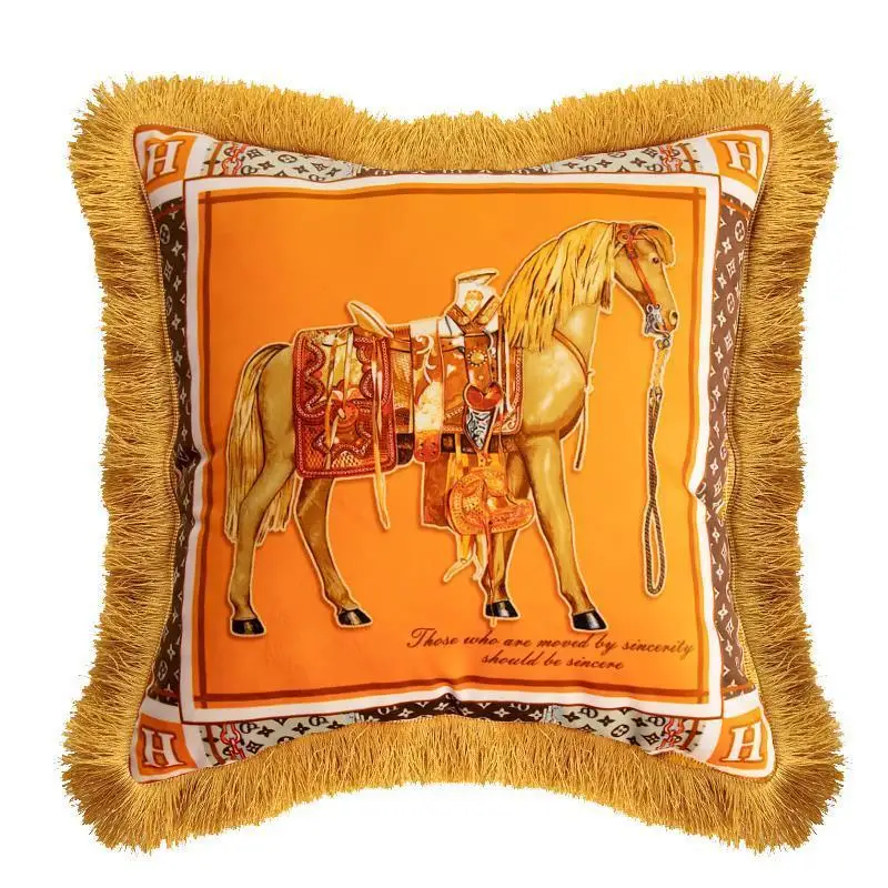 

Европейская наволочка с рисунком лошади, бархатные наволочки для диванных подушек с геометрическим рисунком, наволочка для подушки