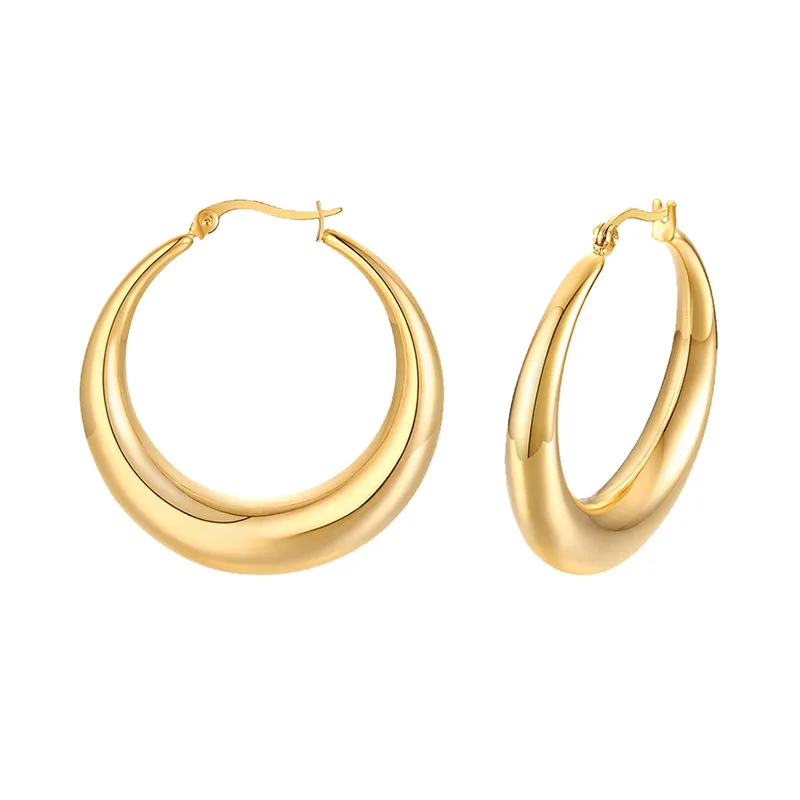 

PONYKISS Real 925 Sterling Silver 18k Gold Round Hoop Earrings For Fashion Women Classic Fine Jewelry Minimalist Accessories