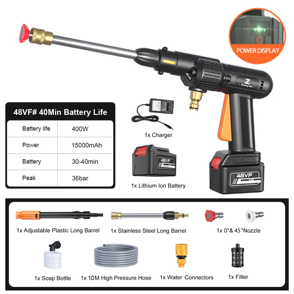 400w 24v 36bar Cordless High Pressure Washer Electric Car Wash 15600mah  Protable Parkside Water Gun For 1/2 Lithium Battery - Car Washer -  AliExpress