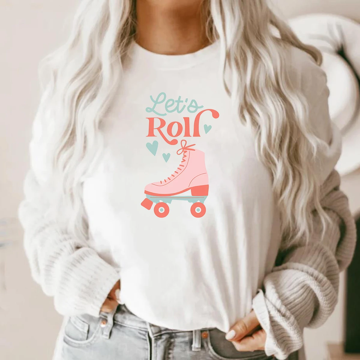 レディースファッション Kids THIS IS HOW I ROLL Skateboard Shirt. Kids Hipster Shirt Let's Roll Shirt Fun Roller Skate Shirts Retro Summer Kid T
