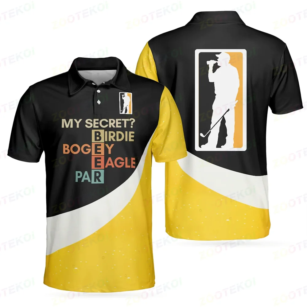 Men Golf Polo Shirts Lapel Buttons Short Sleeve Sports Casual T-shirt Golf Tennis Cricket Fashion Fit Breathable Polo T-shirt