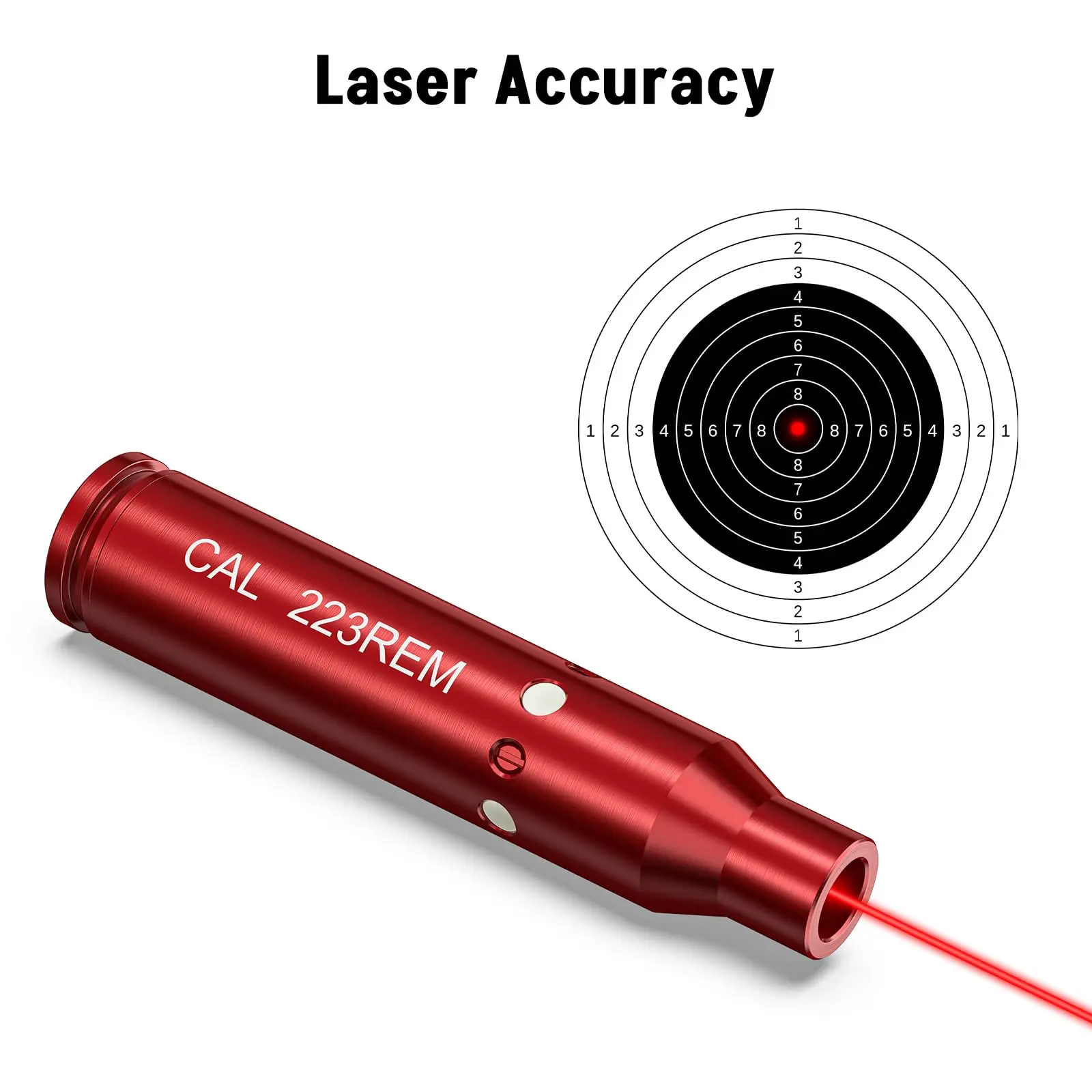 MidTen Bore Sighting Red Laser 223 5.56mm Sighter with Extra Batteries Tactical