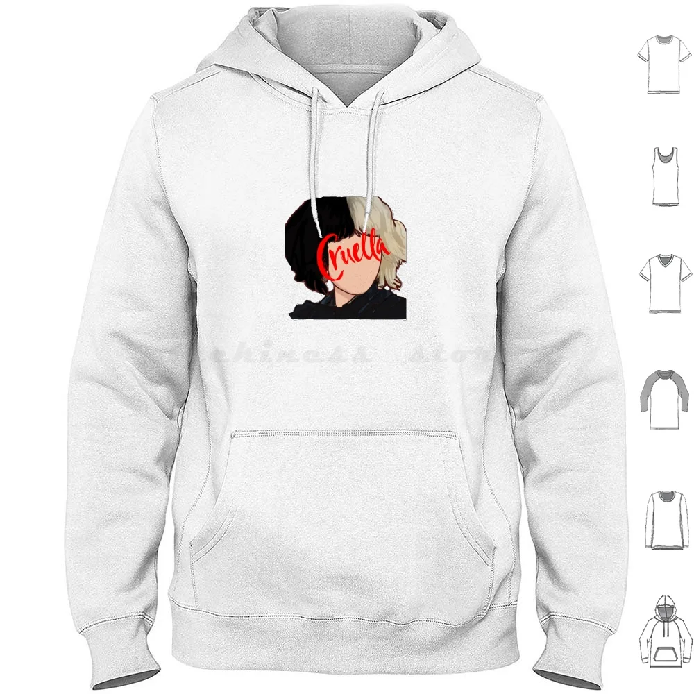 Cruella (2021) Felpe Con Cappuccio Manica Lunga Cruella Cheap Free Vsco Laptop Y2K Stone Instagram Pinterest Pack Thompson
