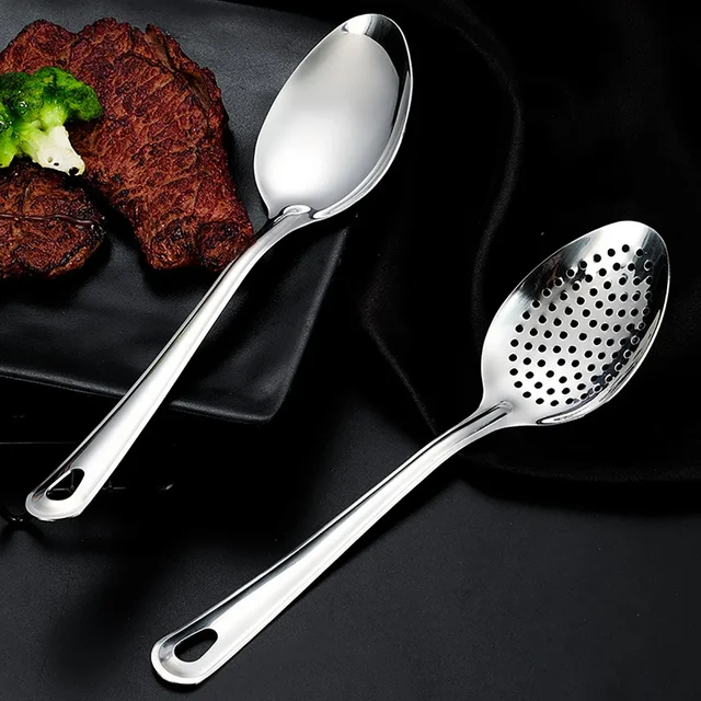 Cuillère passoire en acier inoxydable 304, louche filtrante, écumoire alimentaire, ustensiles de cuisine pratiques 1