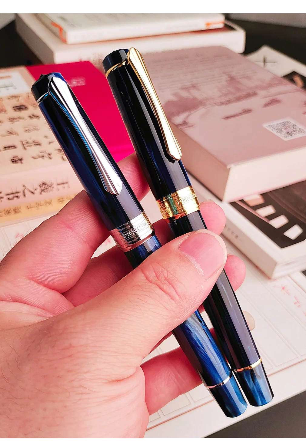PENBBS 556 Piston Fountain Pen - Large Capacity Transparent Acrylic Ink-absorbing Nib Pen