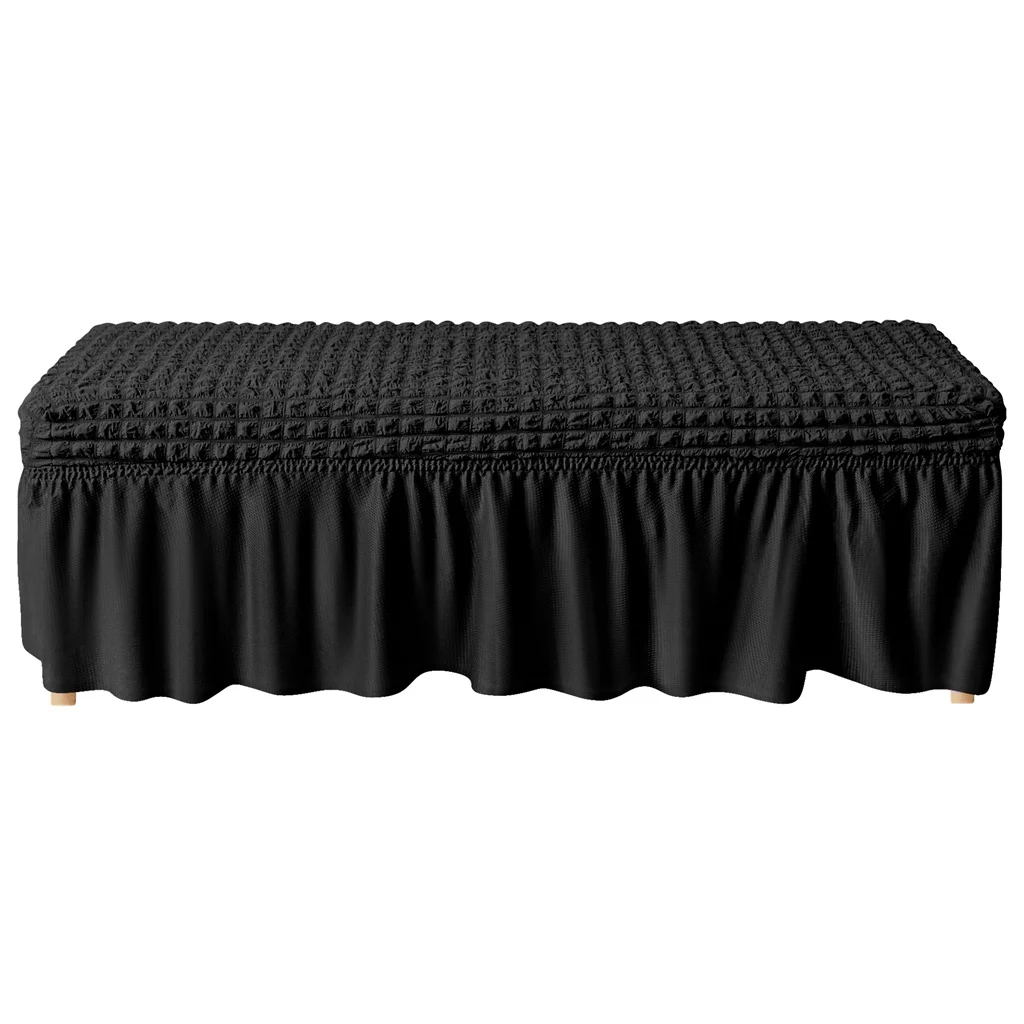 Seersucker Bench Seat Protector Cover - Removable & Washable for Living Room, Bedroom, or Kitchen Chairs