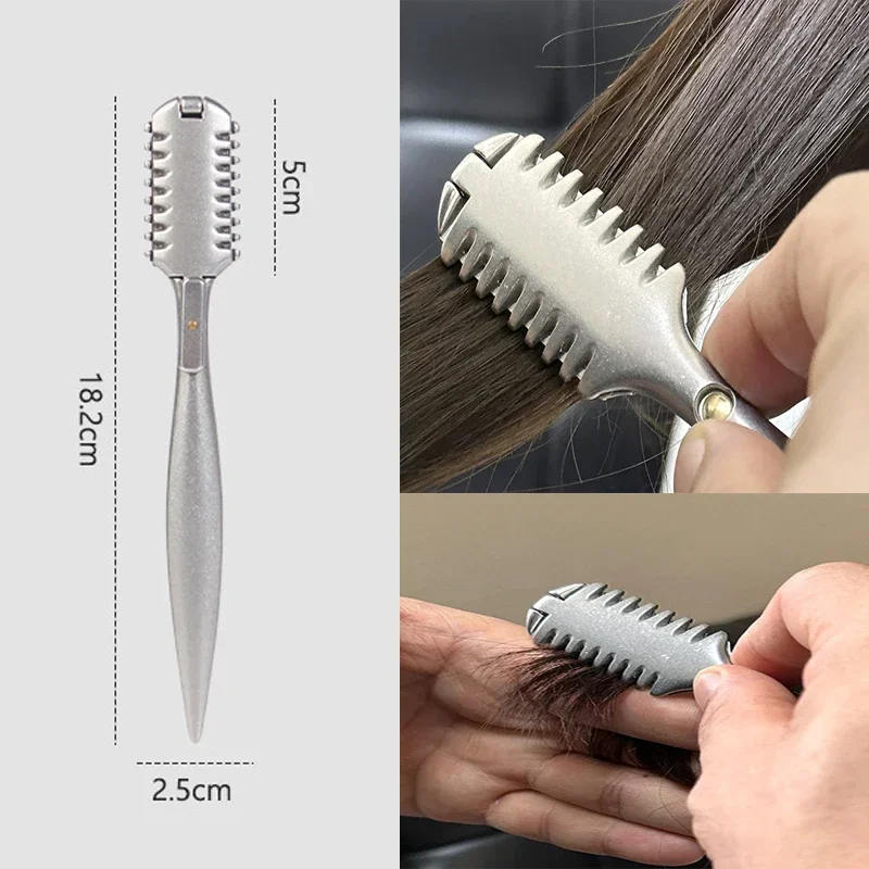 New Double Side Thinning Razor Zinc Alloy Barber Manual Shaving Razor For Saon Professional Hair Cutting Knife Holder Salon Tool