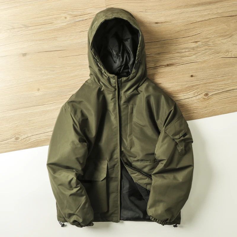 Loose Fit Men's Casual Hooded Jaet Cotton Workwear Faion Urban Sle Youth Regular Length Zipper Pure Color Autumn Winter