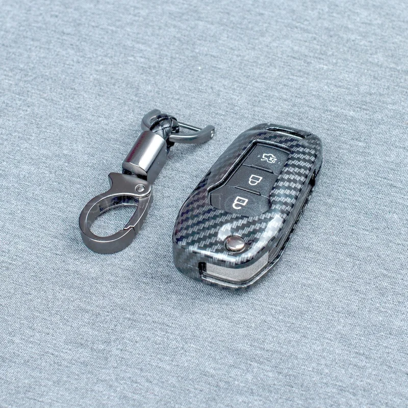 Custodia per chiave auto in carbonio ABS per Ford Fusion Fiesta