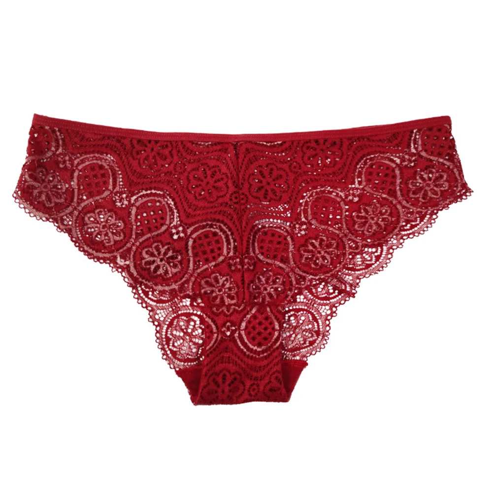 

Womens Lingerie Thongs Sexy Lace Transparent Panties Knickers Lingerie Seamless Underwear G-String Briefs Hollow Mesh Thong