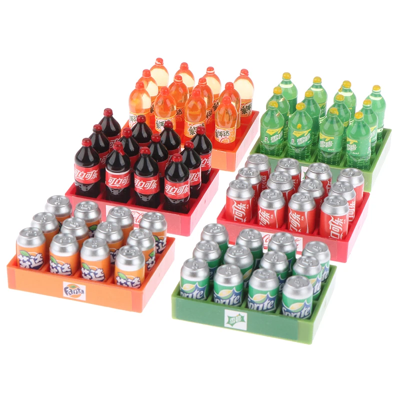 Dollhouse Miniature Soda Drink 1Set 1:12 for DIY Accessory Toy doll house toys soda bottles