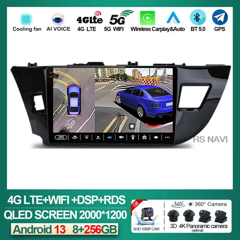 

Android 13 2 Din Car Radio for Toyota Corolla Ralink 2014 - 2016 Multimedia Video Player Navigation MP5 Stereo Carplay Head Unit