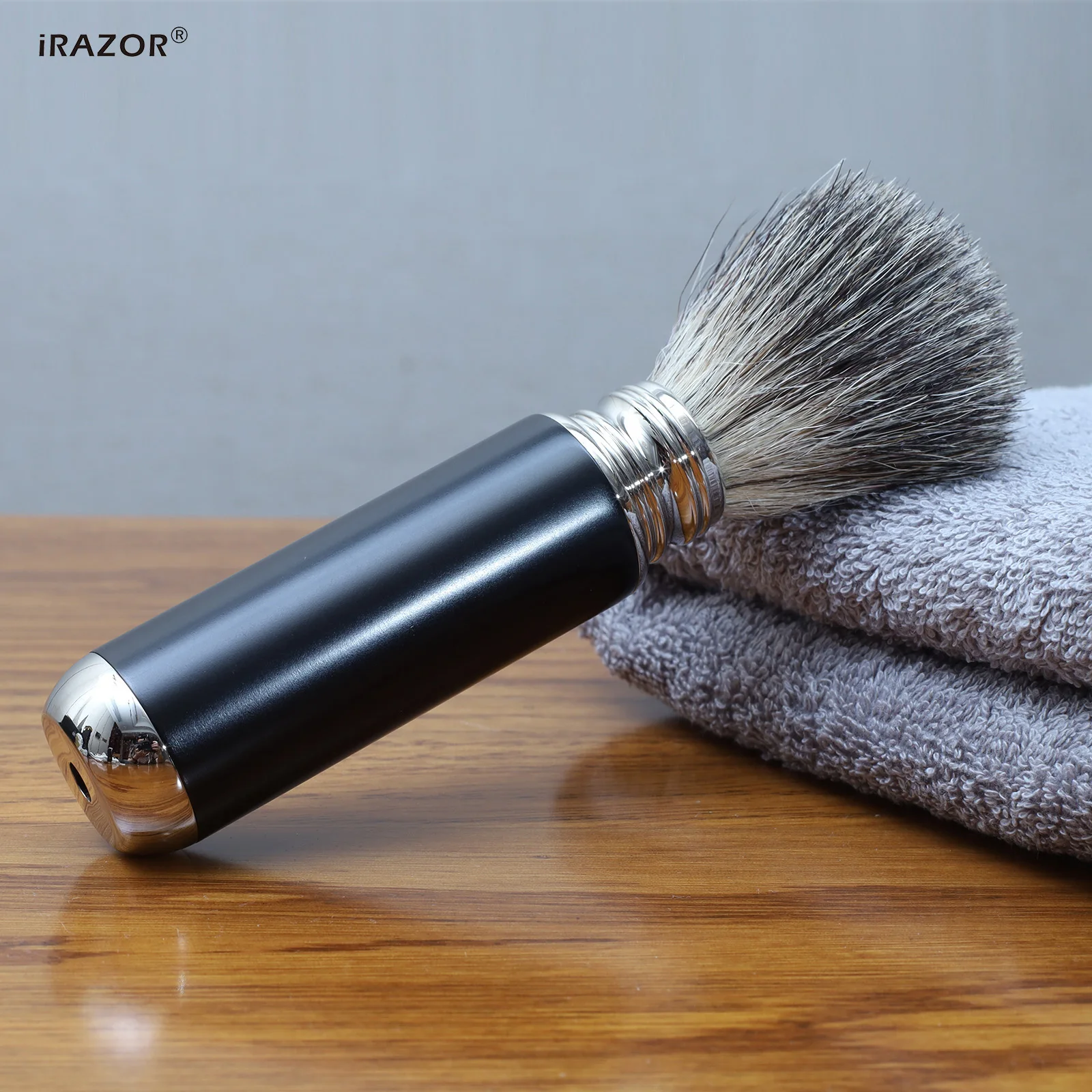 QSHAVE Pennello Da Barba Bagnato Man Pure Badger Hair Con Manico - Foto 9