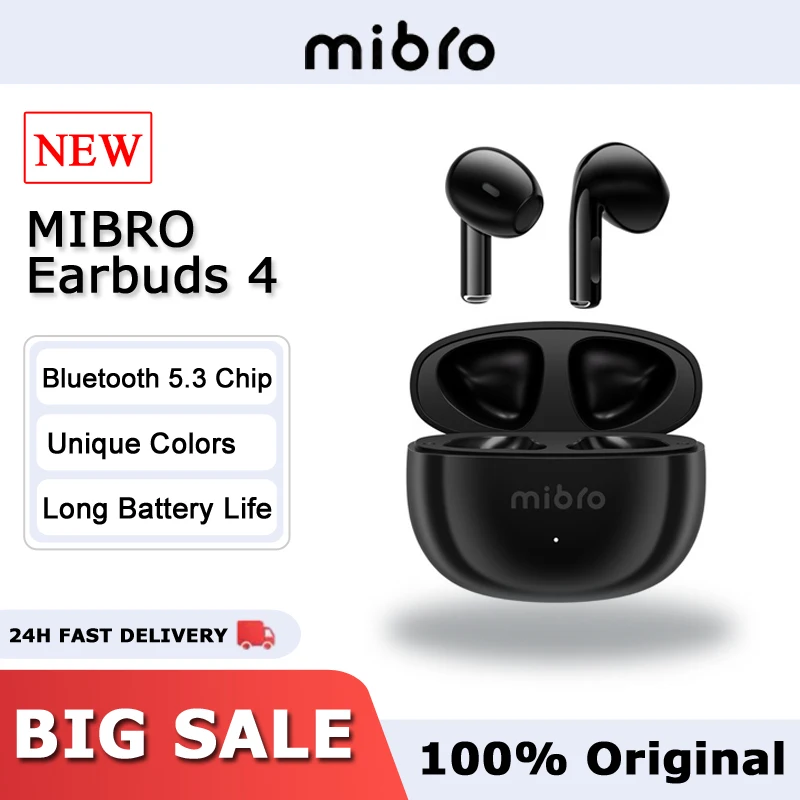 

Bluetooth-наушники Mibro, 4 шт., водонепроницаемые, с сенсорным управлением