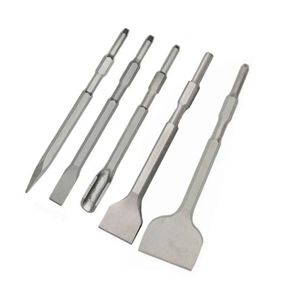 Hochwertiger Sechskant-Schaft Schlitz-Flachmeißel aus Stahl, Silber, Schlagbohrer mit hoher Härte, Flachkopf-Schlagbohrer für Ziegel – Detail 8