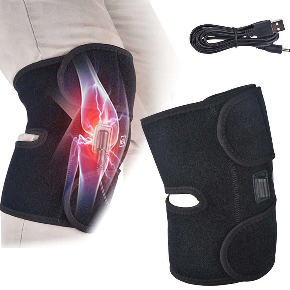 

Electric Leg Massage Apparatus Knee Heating Pad USB Thermal Therapy Heated Knee Brace Support for Arthritis Joint Pain Relief