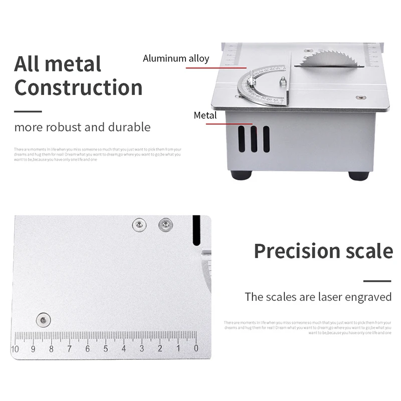 Mini Table Saw Woodworking Electric Bench Saw DIY Hobby Model Crafts Cutting Tool 96W Electric Desktop Saws 3