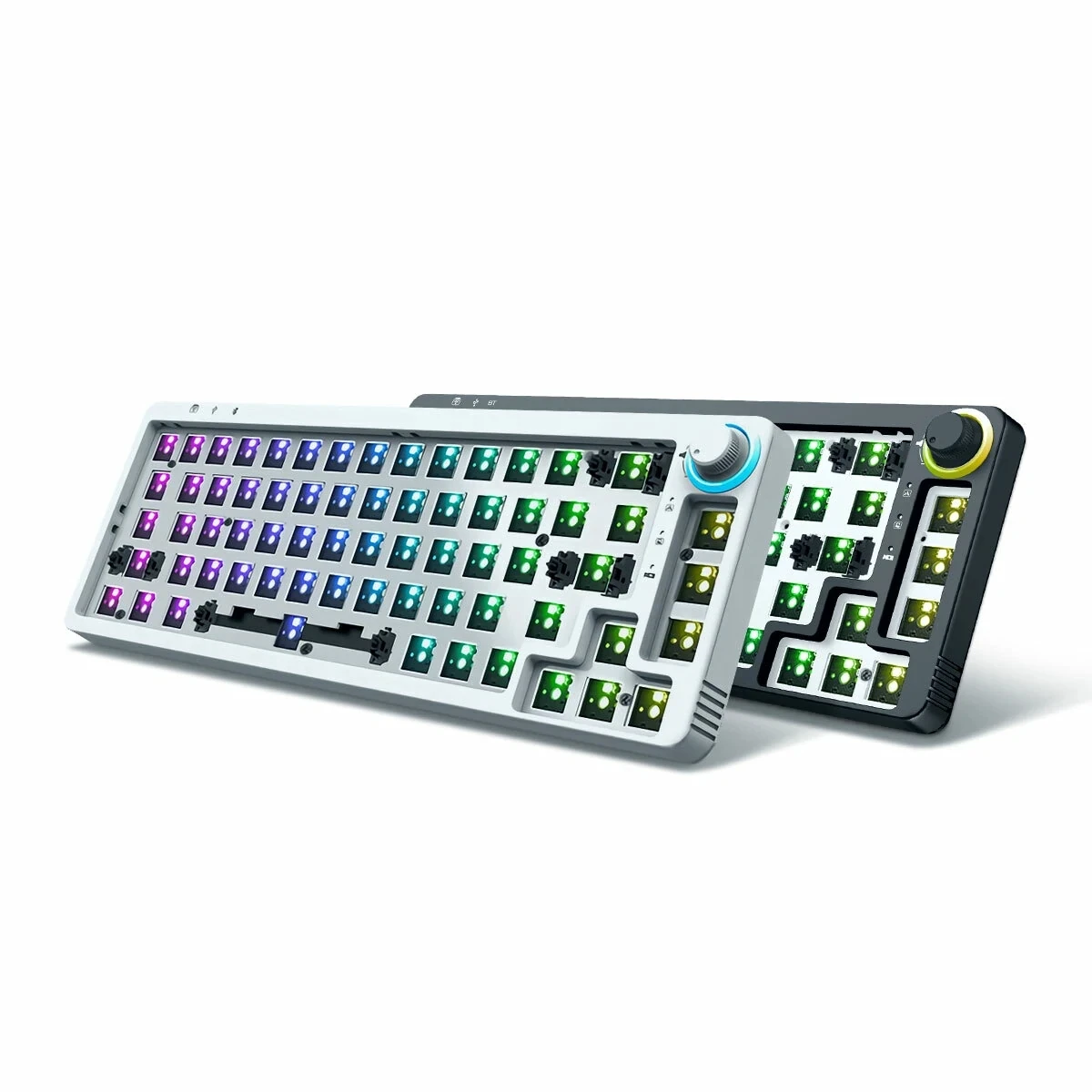 Клавиатура GamaKay LK67 65% RGB с тремя режимами, индивидуальный комплект, 67 клавиш, популярный выбор, bluetooth, полупрозрачная программируемая клавиатура NKRO