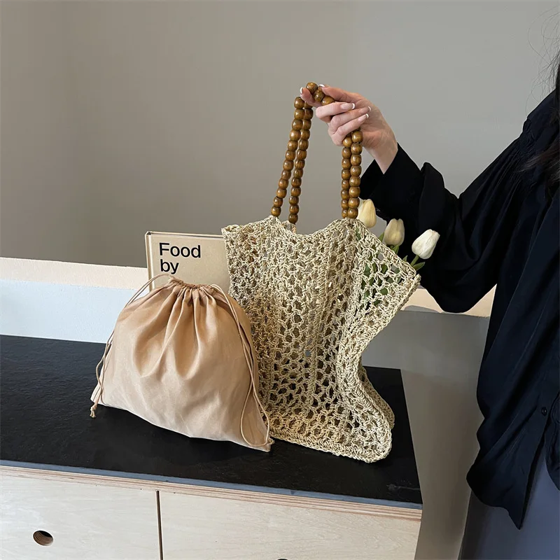 Bohemian Straw Bag Summer Handmade Beach Bag Large Capacity Shoulder Bag Vacation Rattan Totes Outdoors Seaside Handbag Bolsas