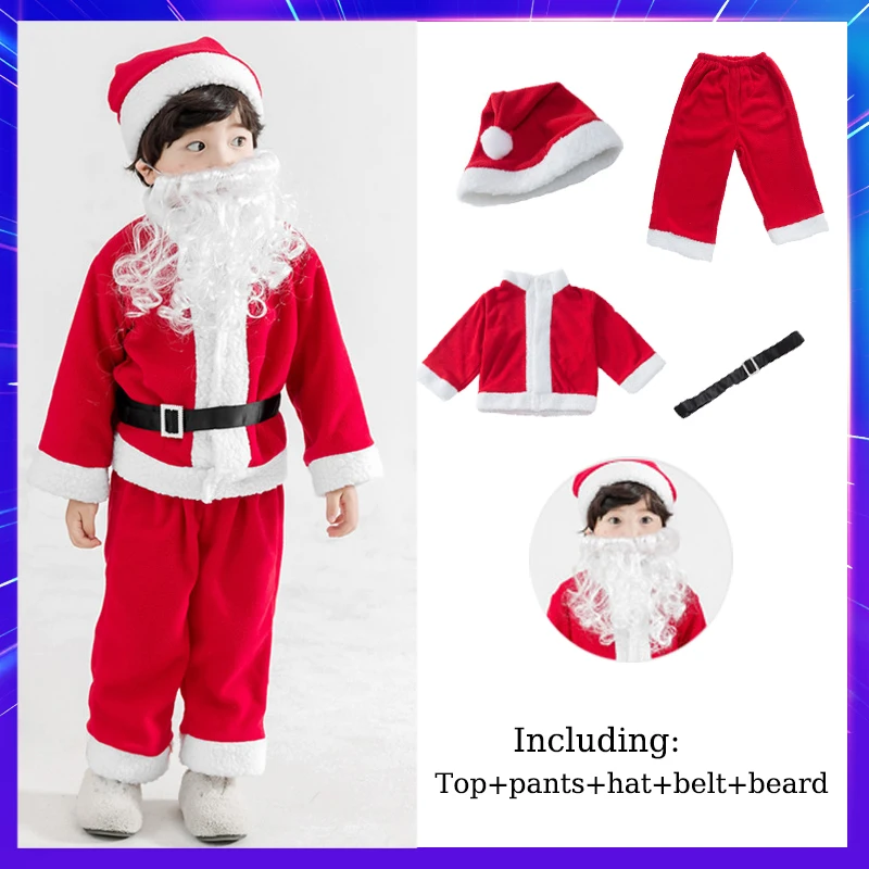Generic Costume De Père Noël Pour Enfants, Costume De Père Noël Avec Bonnet, Ceinture, Costume De Noël, Cadeau De Noël Pour Enfants Costume De Père Noël Pour Enfants (3-5 Ans) - Prix