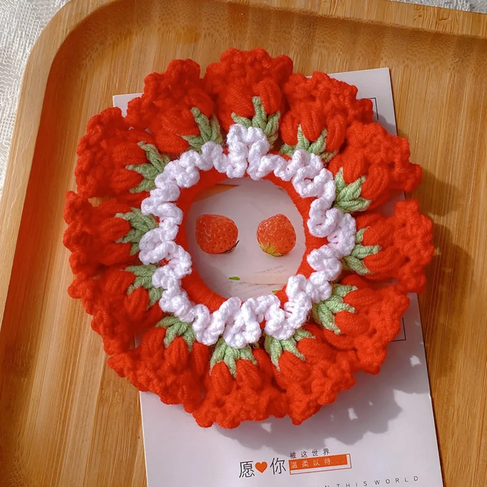 Niedliche Gehäkelte Maiglöckchen-Blumen Scrunchies Elastische Bunte Gestrickte Haargummis Kopfschmuck Süße Haarbänder für Partys – Detail 3