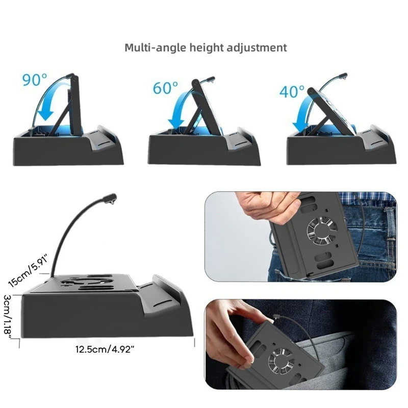 Multifunctional Gaming Stand Cooling Fan Dock Holder Adjustable