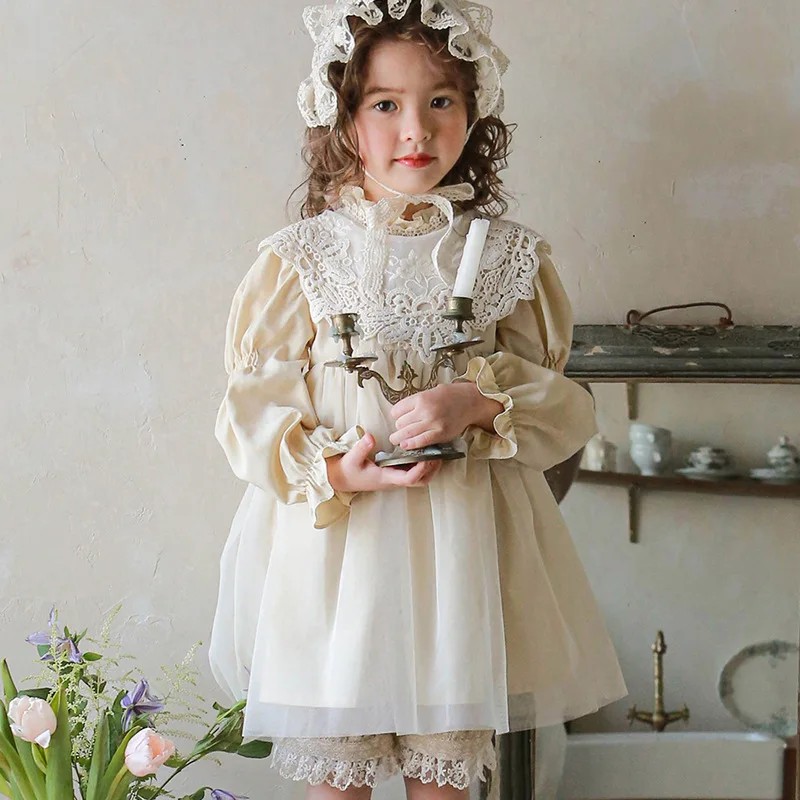 

2024 New Spring Strawberry Shan Korean Children Girl Western Style Lace Tulle Princess Dress Spot Zhengm