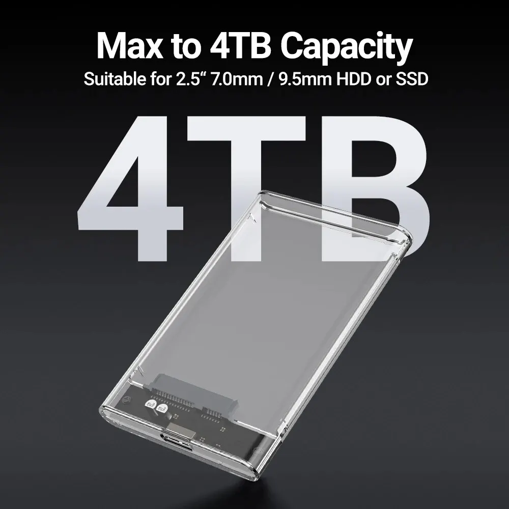 JEYI 외장 하드 드라이브 케이스, 2.5 인치 외장 HDD 인클로저, SATA-USB 3.0 도구 필요 없음, 2.5 인치 SSD 및 HDD, 9.5mm, 7mm
