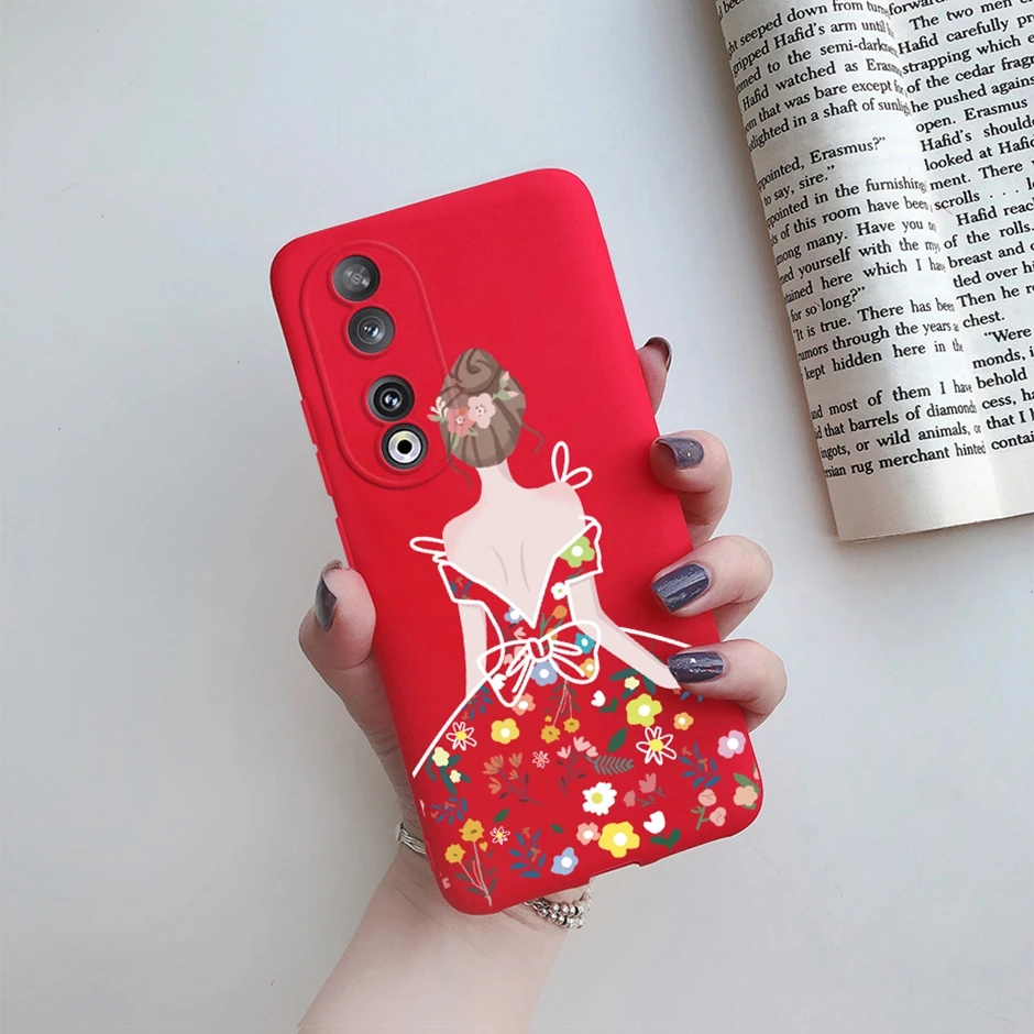 Colorful Cartoon Flower Silicone TPU Phone Case Cover for For Honor 90