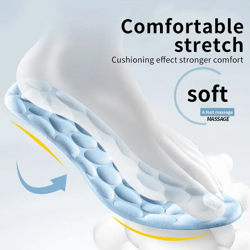 4D Sport Insoles for Shoes Women Men Deodorant Breathable Cushion Running Insoles for Feet Orthopedic Massage Running Care Pads