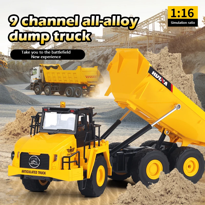 Huina 1553 1/16 Rc Truck 9Ch Remote Control Cars Trucks Electric Engineering Vehicle Construction Model Excavator Toy Kid