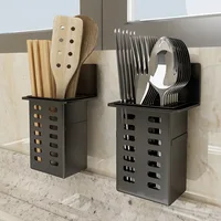 Plastic Wall-Mounted Drain Storage Rack Cosmetics Storage Box Chopstick Holder Pen Holder Kitchen Multifunctional Kitchen Basket 1