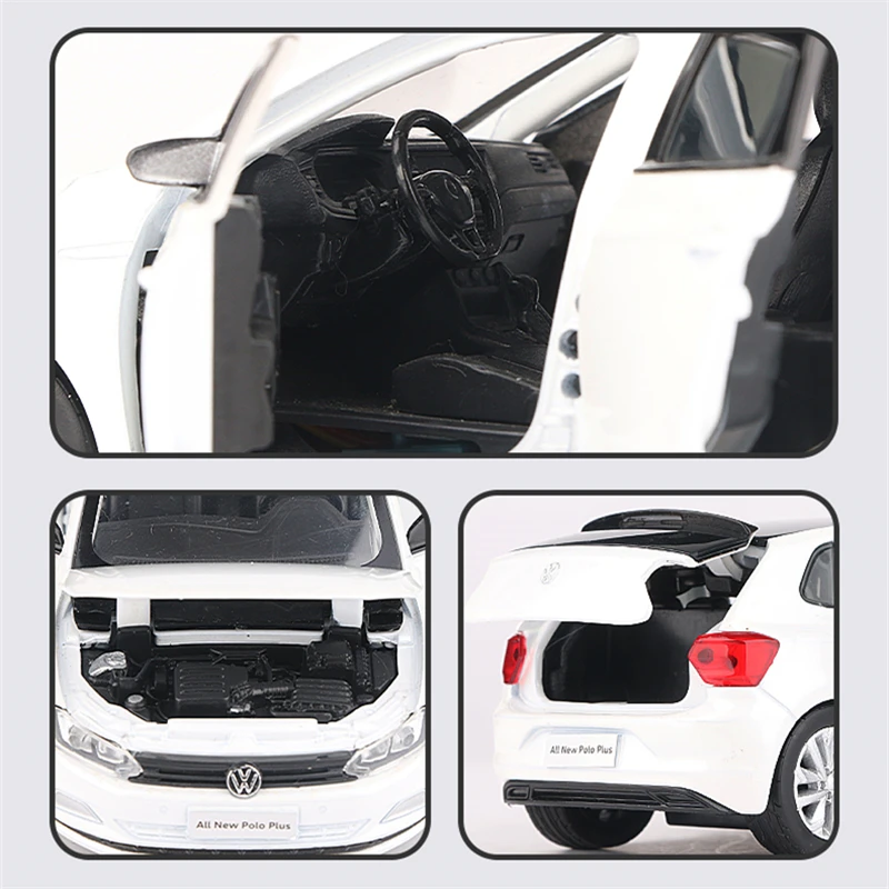 1:32 POLO Alloy Car Model Diecasts Metal Toy Vehicles Car Model Sound and Light Simulation Collection Miniature Scale Kids Gifts 5
