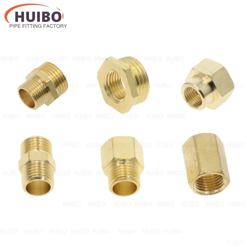 Brass Pipe Hex Nipple Fitting Quick Coupler Adapter 1/8 1/4 3/8 1/2 3/4 1 BSP Reducing Hexagon Bush Bushing