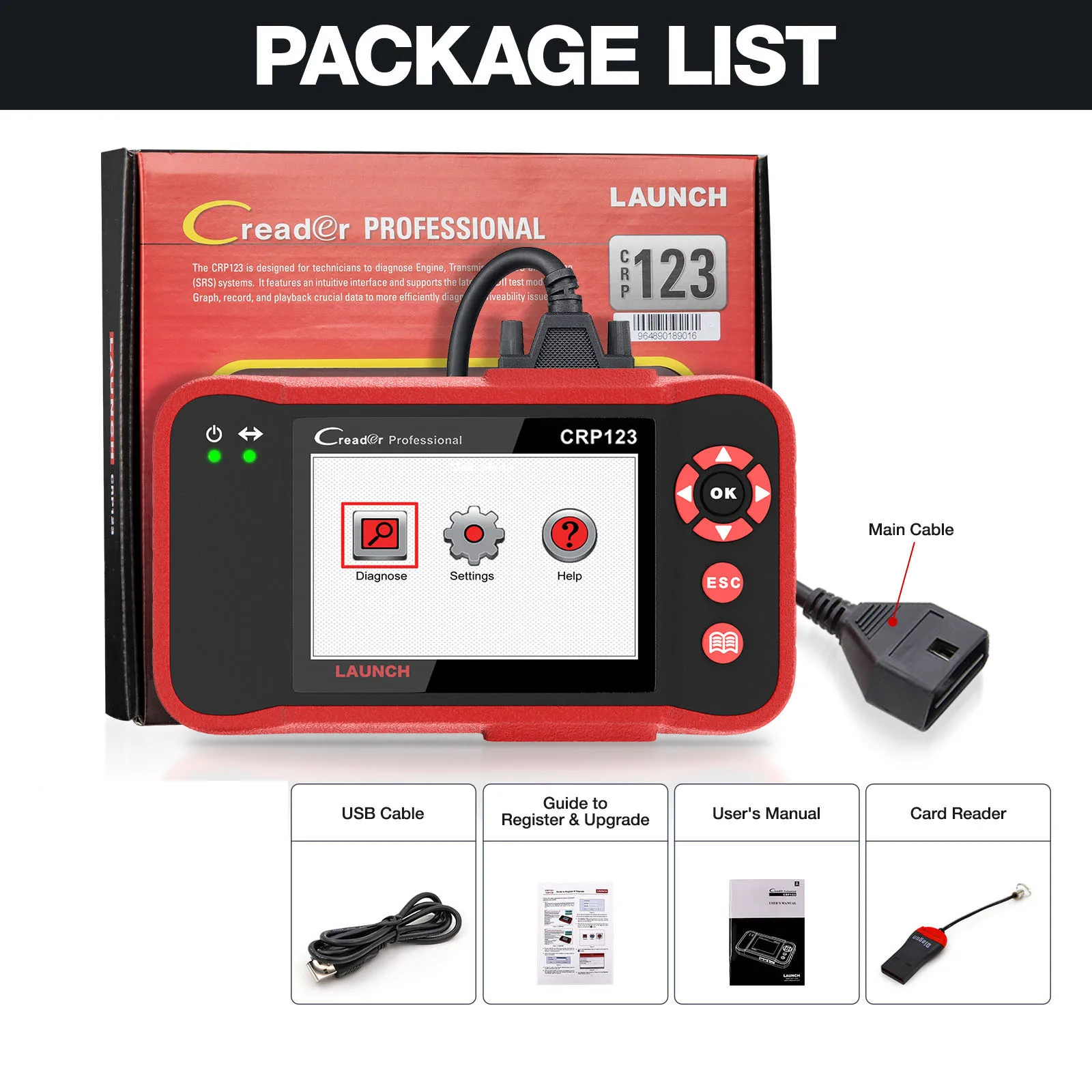 Launch CRP123 V2.0 OBD2 Diagnostic Scanner Tool