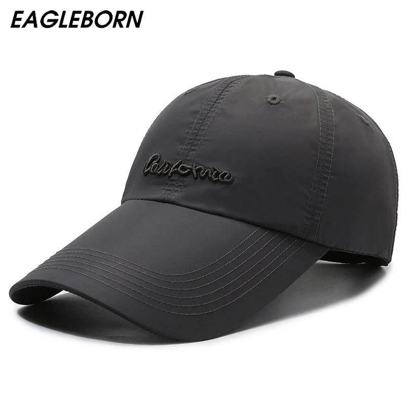 

EAGLEBORN Designs Embroidered Baseball Caps Summer Polyester Men Women Caps Long Brim Baseball Caps Sun Sports Fishing Caps