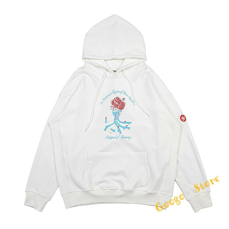 

High Street Casual White C.E. CavEmpt Hoodie Hoody Men Woman Cotton Rose Print Letter Embroidery Pullover Cav Empt Sweatshirts