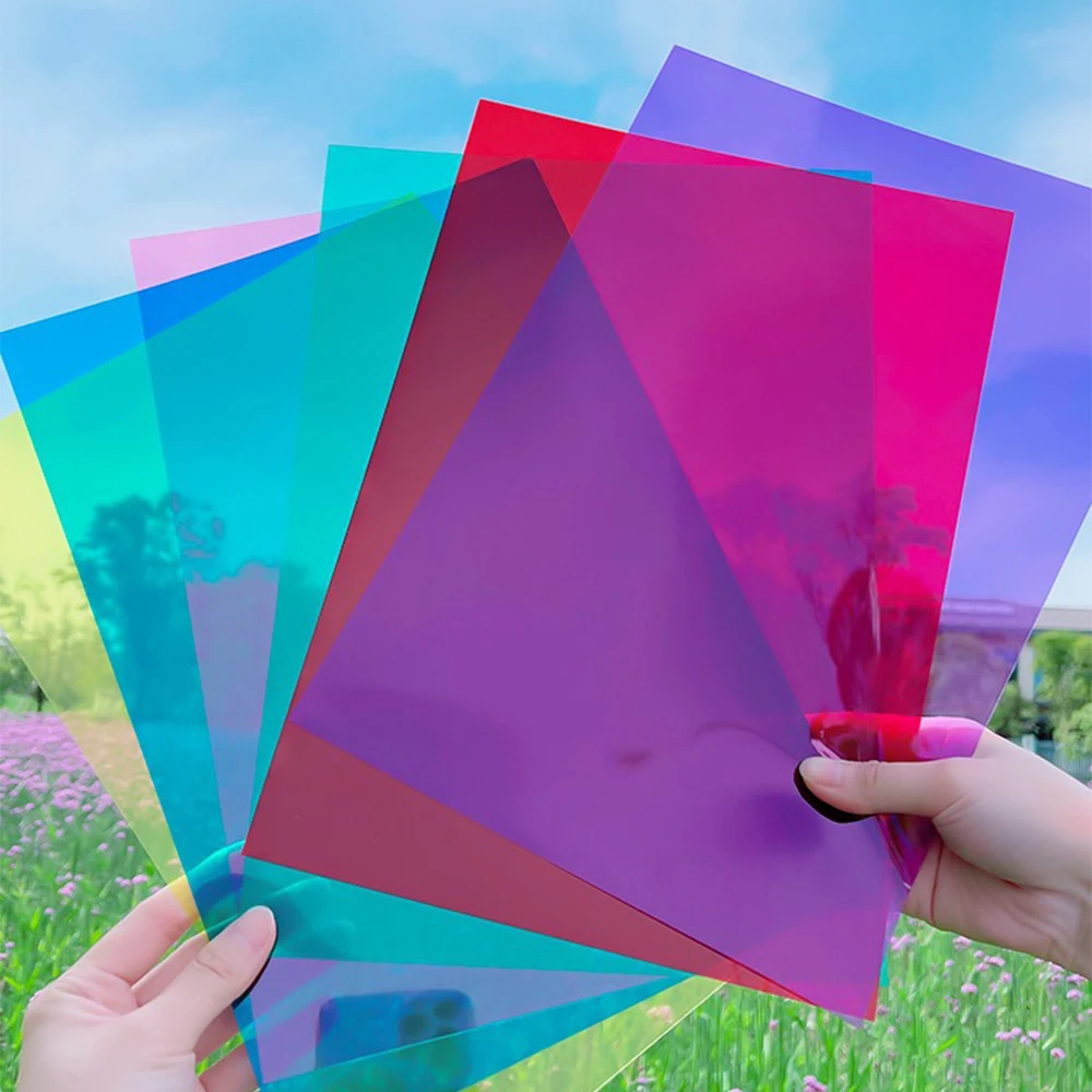 A4 Light Filter Gel Clear Film Multifunction Transparent Color Sheet Thickness Plastic Hard Sheet School DIY PVC Color Sheet