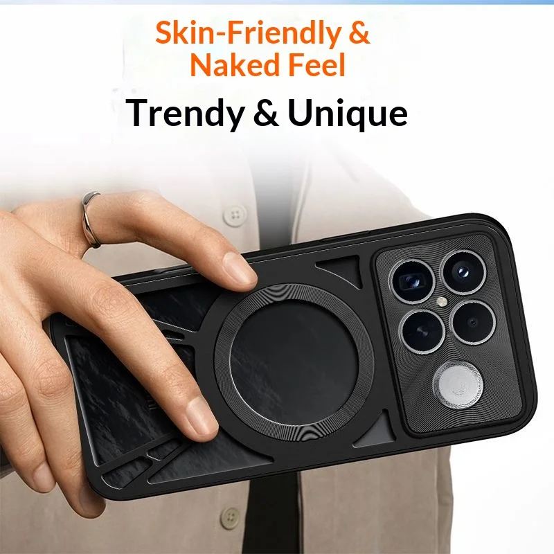 New Hollowed-out Metal Magnetic Breathable Shockproof Bumper Case