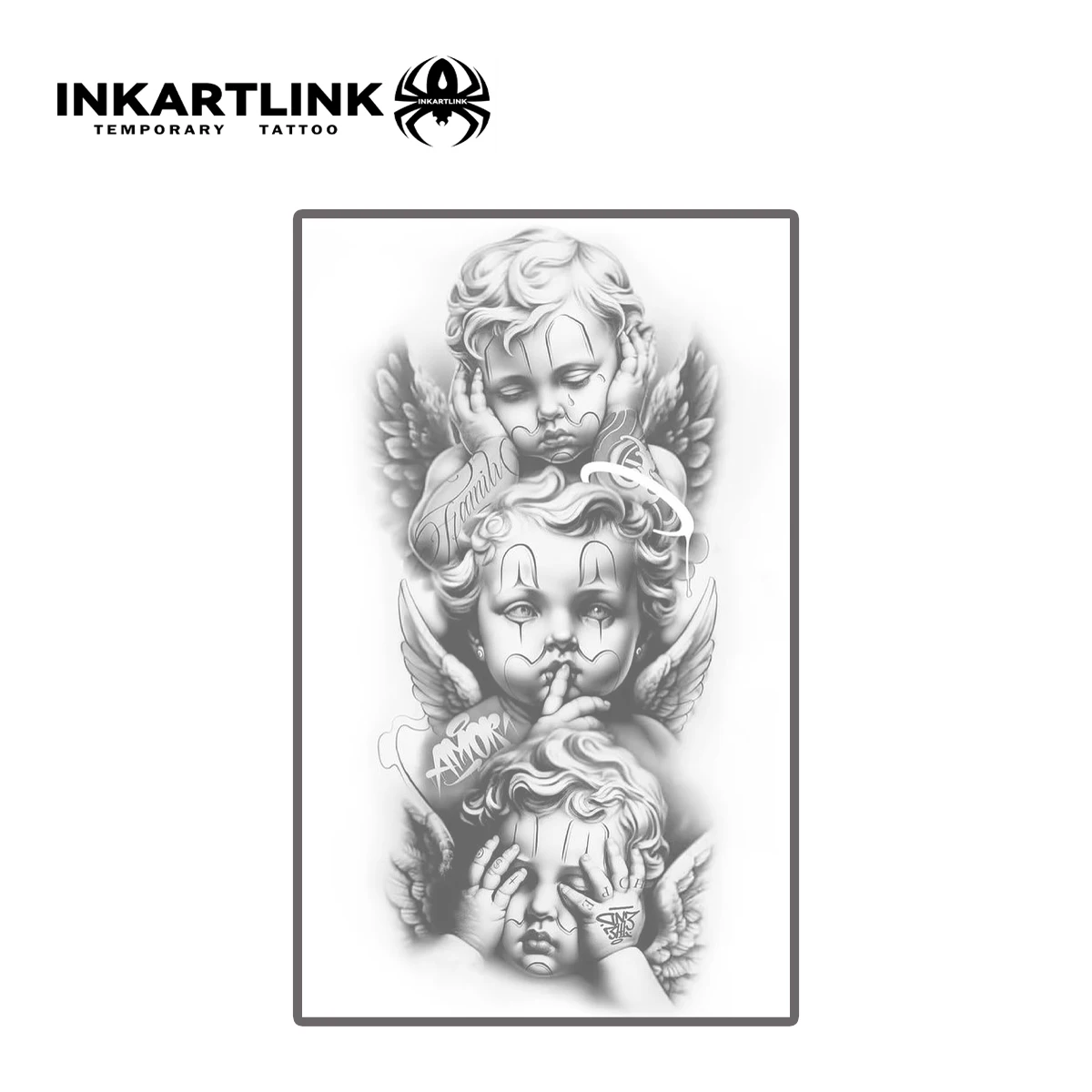 INKARTLINK Angel Herbal Juice Tattoo Sticker Magic Tattoo Semi Permanent Realistic Fake Lasts 1-2 Weeks
