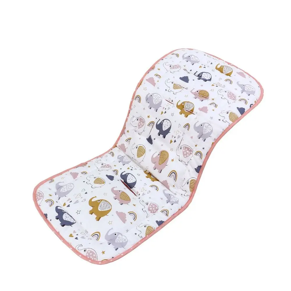 Soft Baby Stroller Cushion Comfortable Cartoon Printed Baby Pram Seat Mat Cotton Breathable Dining Chair Cotton Pad