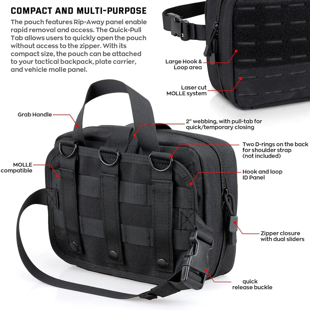Outdoor Molle Medical Bag EDC Pouch Organizer First Aid Kit Large Capacity IFAK EMT Waist Pack for Hunting Camping Travel 3