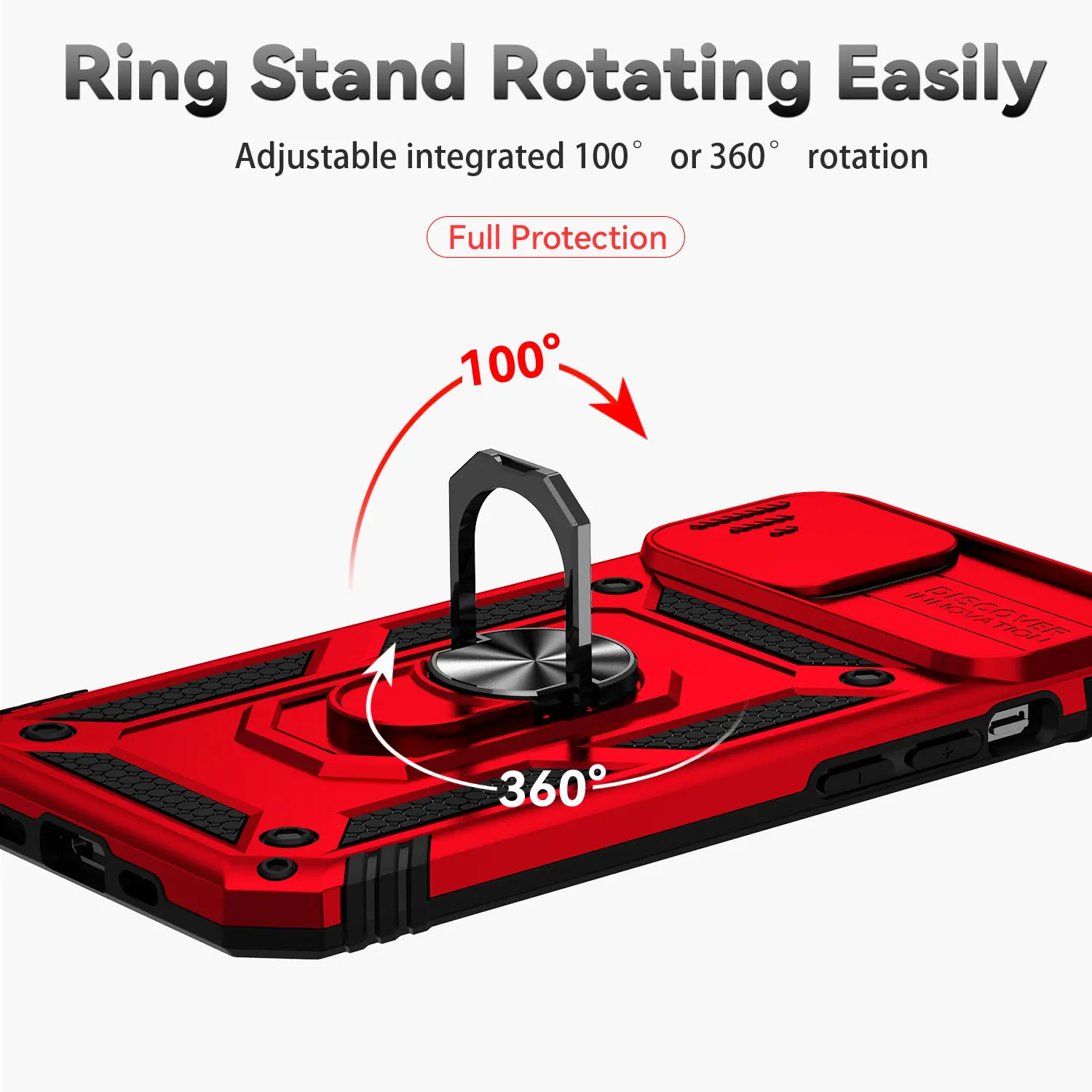 Armor Shockproof Magnetic Ring Stand Holder Case - Enhanced Protection Back Cover