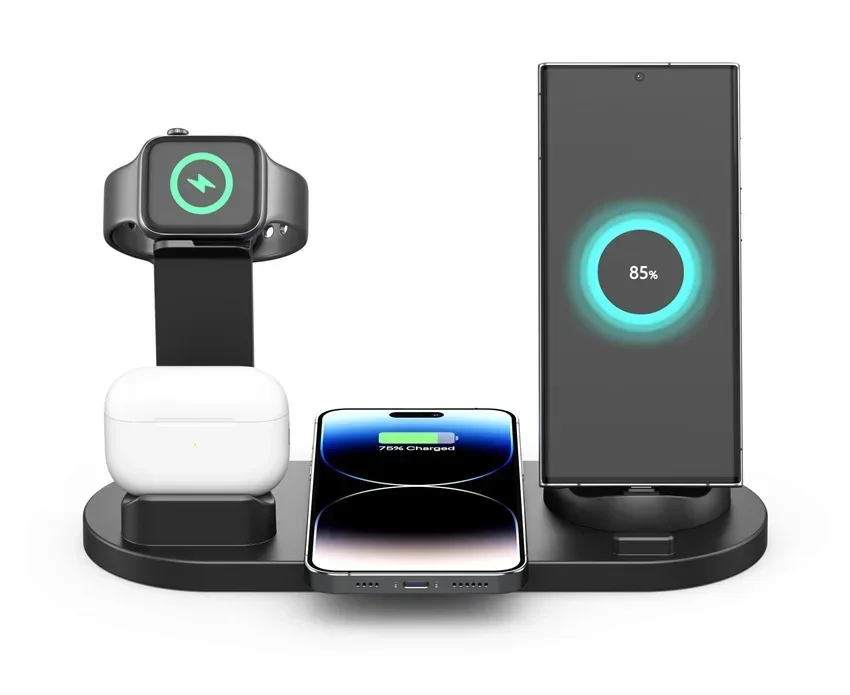3-in-1 Kabelloses Ladegerät mit Ständer für Samsung iPhone 17 16 15 14 13, Apple Watch und Airpods – Schnelle Ladestation – Detail 12