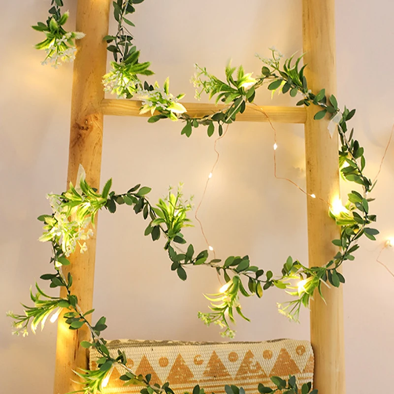 

Artificial Plant Flower Vine Diy Wrapped Flower String Decoration USB Powered Wedding Decoration Eternal Flower
