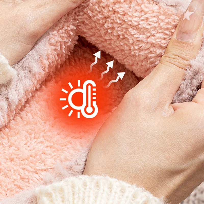 Autumn Winter Cute Fluffy House Slippers Woman Indoor Non Slip Platform Plush Slides Woman Comfy Soft Sole Warm Cotton Shoes