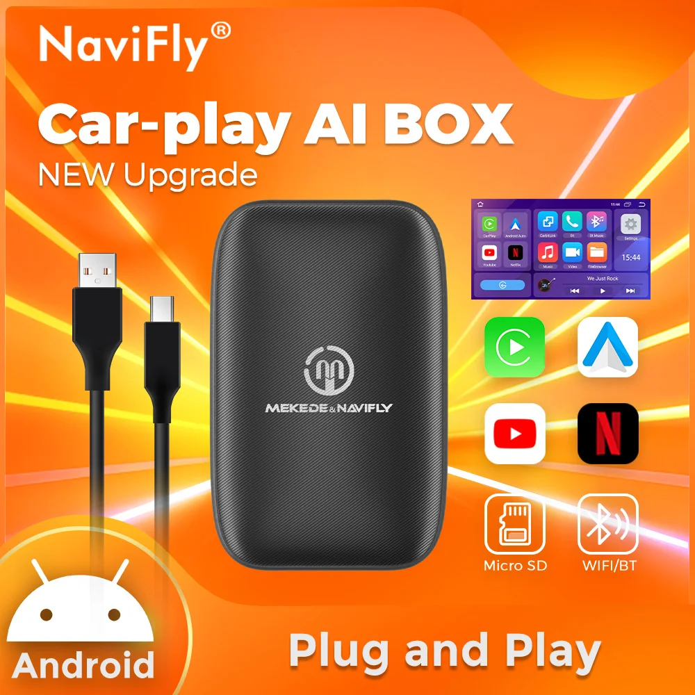 NEWMiniAndroidAiBoxWiredtoWirelessCarPlayAdapterAndroidauto