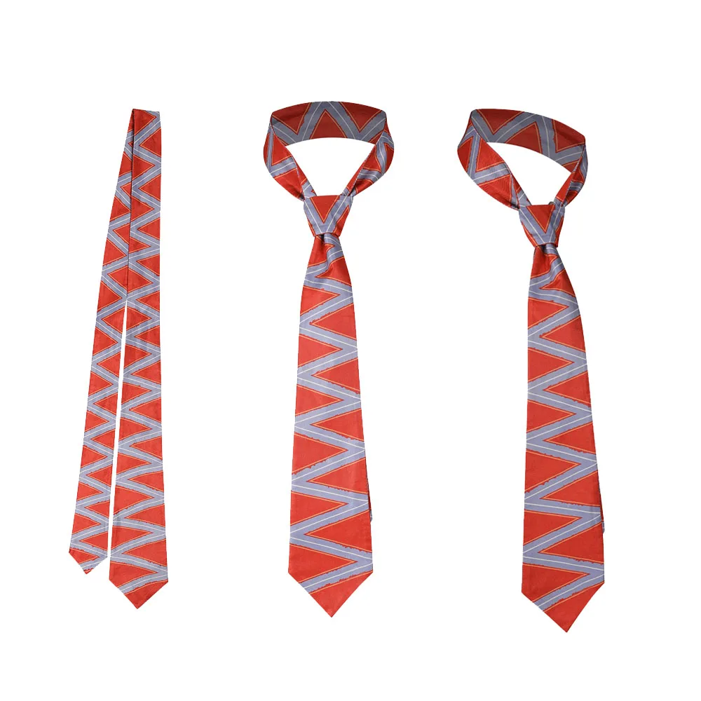 Anger Roleplay Fantasy Tie Inside Cos Out Adult Men Red Printed Tie Halloween Carnival Party Costume Accessories game cosplay props,anime necktie accessories